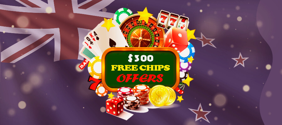 $300 Free Chips Offers are offered for playing pokies and winning real money.